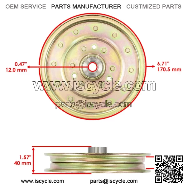 605463 48" 54" 60" Deck Idler Pulley For Hustler RD Fastrak / Raptor SDX - Image 2