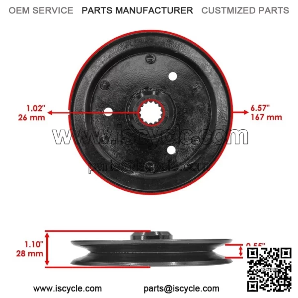 116-0675 1160675 52" Deck Spindle Pulley for Exmark Lazer Z E-Series Zero-Turn - Image 2