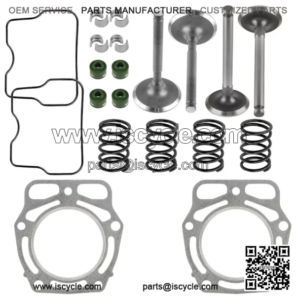 Cylinder Head Intake & Exhaust Valve Kit for Kawasaki Mule 2510 KAF620A 1994-98 - Image 2