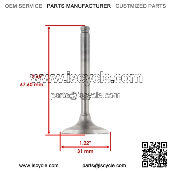 Cylinder Head Intake & Exhaust Valve Kit for Kawasaki Mule 2510 KAF620A 1994-98 - Image 4