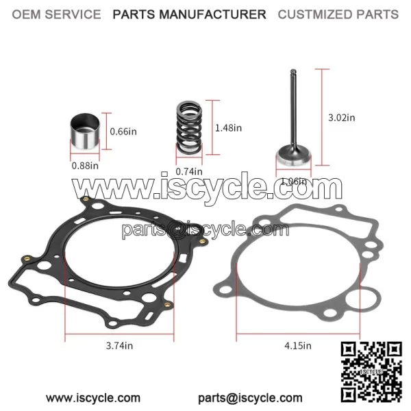 Cylinder Intake Exhaust Valve Kit for Yamaha YFZ450 YFZ 450 2004 05 06 07 08-09 - Image 3