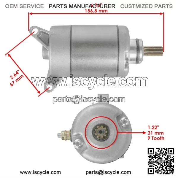 Starter for Yamaha YFZ450 YFZ450X 2004 2005 2006 2007 2008 2009 - Image 2