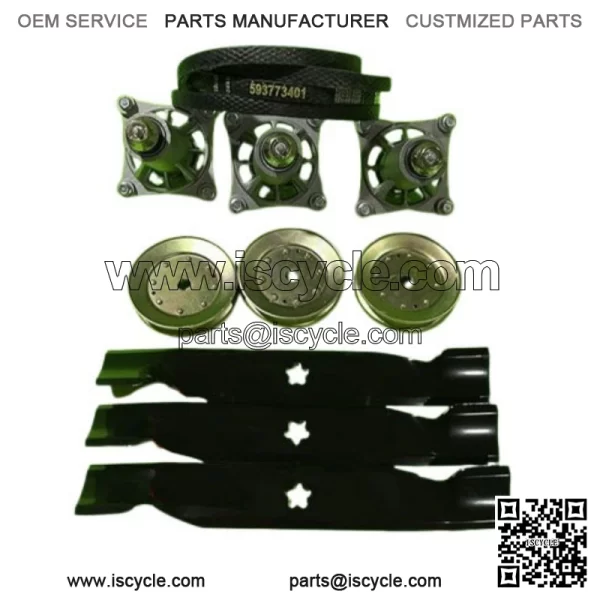 Husqvarna YTH24K48 48" Lawn Mower Deck Rebuild Kit Spindles Blades Belt Pulleys