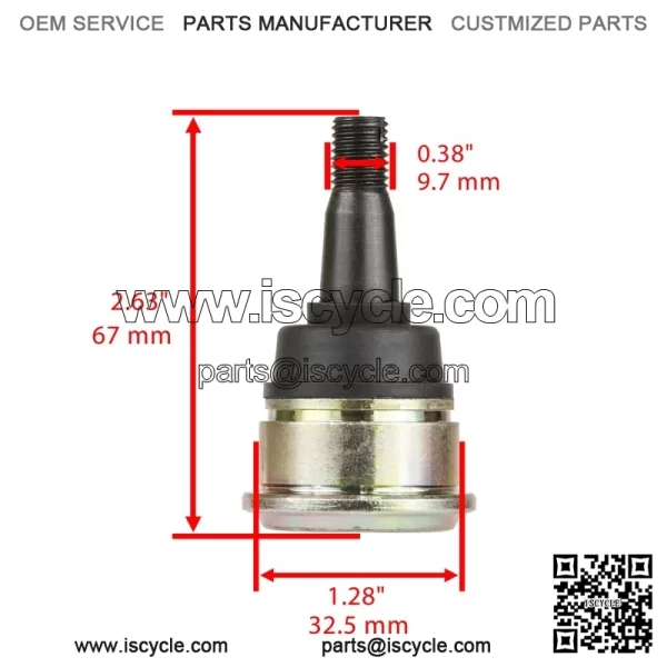 for Yamaha YFZ450X 10-11/ YFZ450 2004-13 Upper and Lower A-Arm Ball Joints 4 Pcs - Image 2