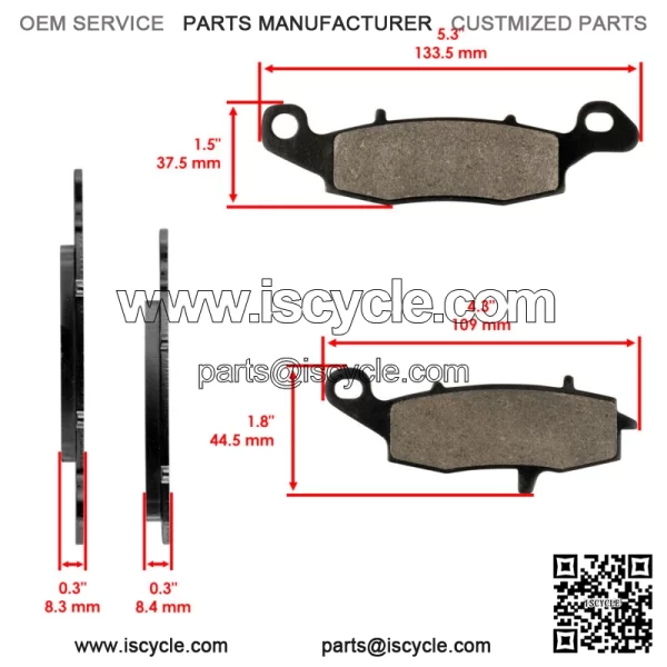 Front Brake Pads For Suzuki SFV650 SFV 650 Gladius 2009-2015 / 59101-33880 - Image 2