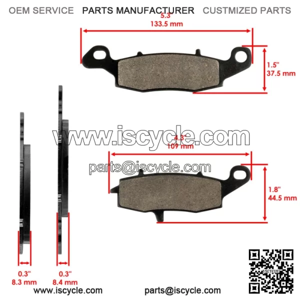 Front Brake Pads For Suzuki SFV650 SFV 650 Gladius 2009-2015 / 59101-33880 - Image 3