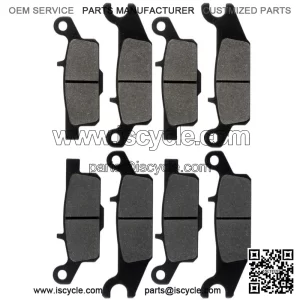 Front and Rear Brake Pads for Yamaha Grizzly 700 YFM700F 2007-2020 (For: Yamaha)
