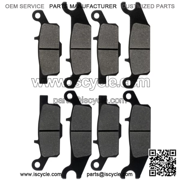 Front and Rear Brake Pads for Yamaha Grizzly 700 YFM700F 2007-2020 (For: Yamaha)