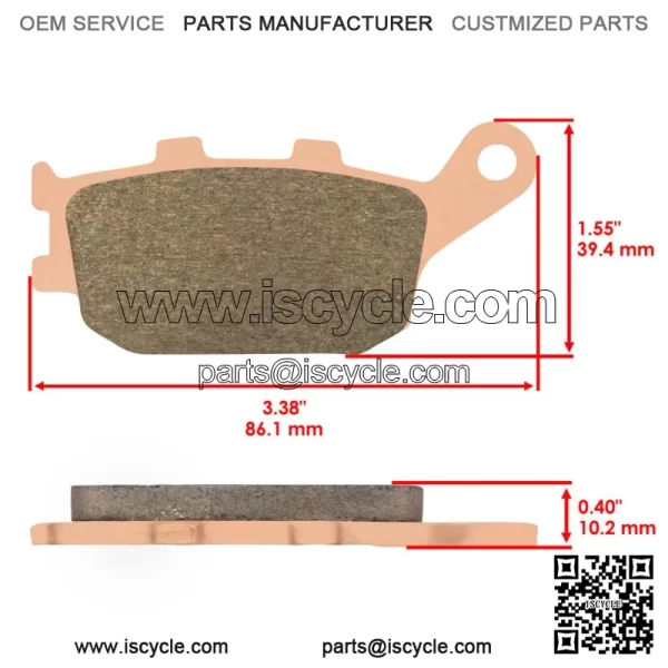 Rear Brake Pads for Kawasaki ZR900 ZR1000 H2 ZX400 Ninja ABS KRT 2018-2025 - Image 2