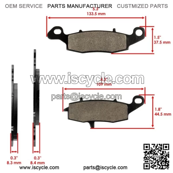 Front Brake Pads for Suzuki GS500F GS 500 F 2004-2009 / 59102-33890 - Image 2