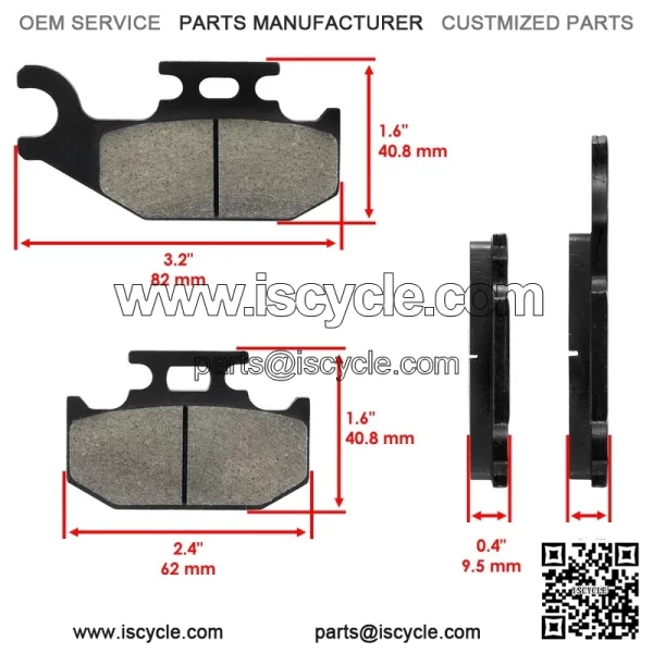 Front Rear Brake Pads for Can-am Commander Max 1000 XT LTD 2014-2018 Left Right - Image 2