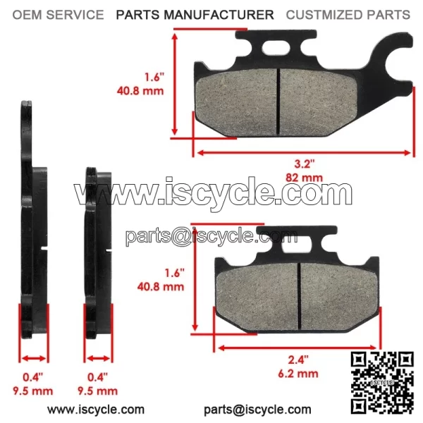 Front Rear Brake Pads for Can-am Commander Max 1000 XT LTD 2014-2018 Left Right - Image 3