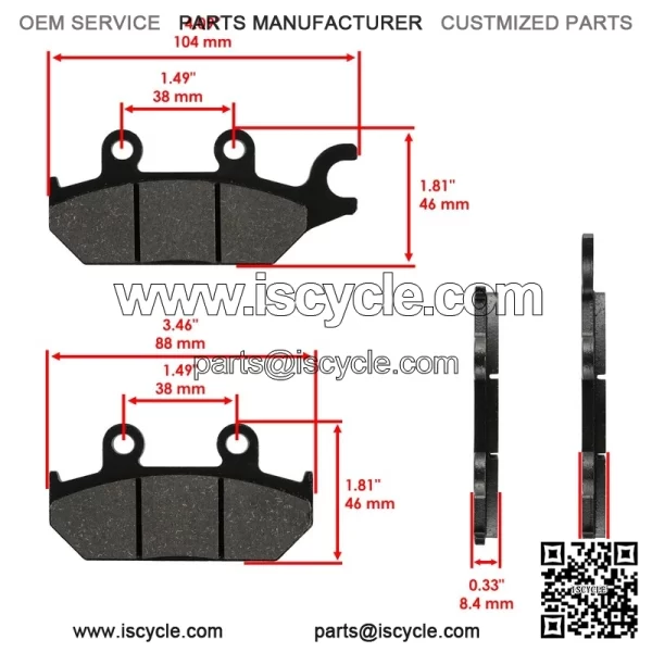 Front Rear Brake Pads for Can-am Commander Max 1000 XT LTD 2014-2018 Left Right - Image 4