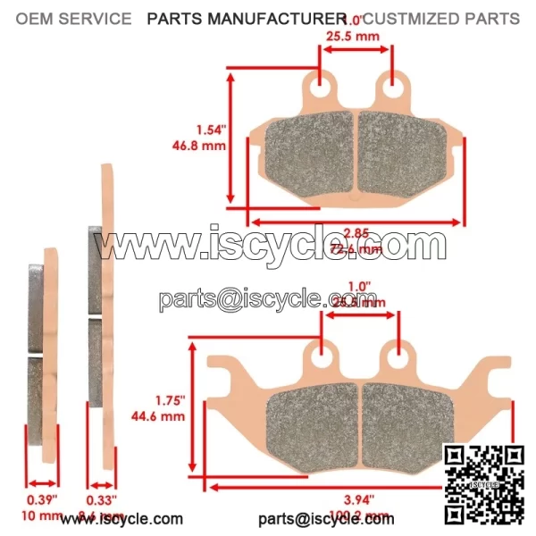 Front and Rear Sintered Brake Pads For KVF300 Brute Force 2012-2024 - Image 2
