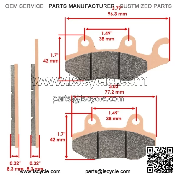 Front & Rear Sintered Brake Pads For Kawasaki KAF820 Mule PRO FX FXR FXT 16-2023 - Image 2