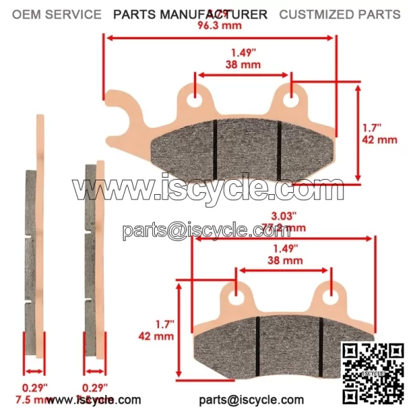 Front & Rear Sintered Brake Pads For Kawasaki KAF820 Mule PRO FX FXR FXT 16-2023 - Image 3