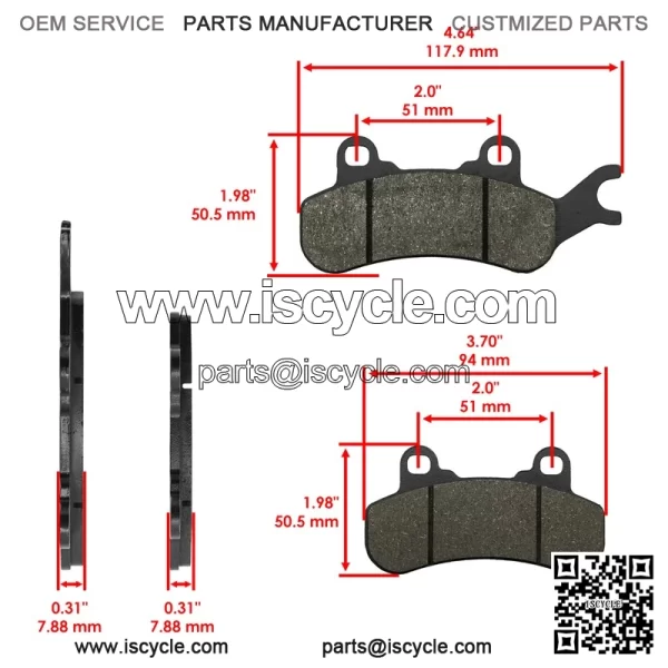 Can-Am Maverick X3 Max R 2018 Front Right Brake Pads - 715900379 715900386 - Image 2