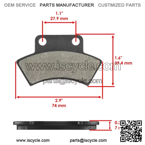 Polaris Scrambler 500 1997 Rear Brake Caliper Piston & Pads - Image 3