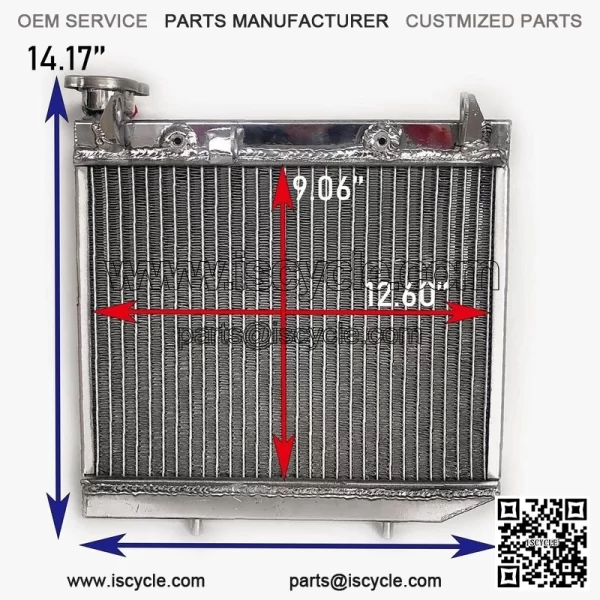 ATV Radiator for 2004-2009 Honda TRX450R TRX450ER 2005 2006 07 Polished Aluminum - Image 2
