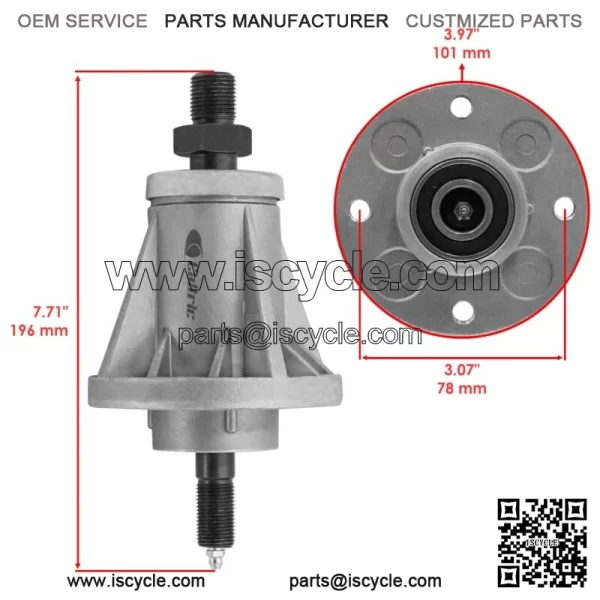 Deck Spindle & Pulley for Toro 05-36MR03 05-36MR04 36" / 05-37SC01 05-37SC02 37" - Image 2