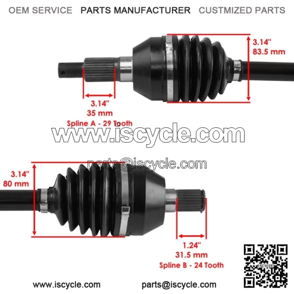 Front & Rear CV Axle For Can-Am Maverick Turbo XRC XMR 2020-2021 - Image 3