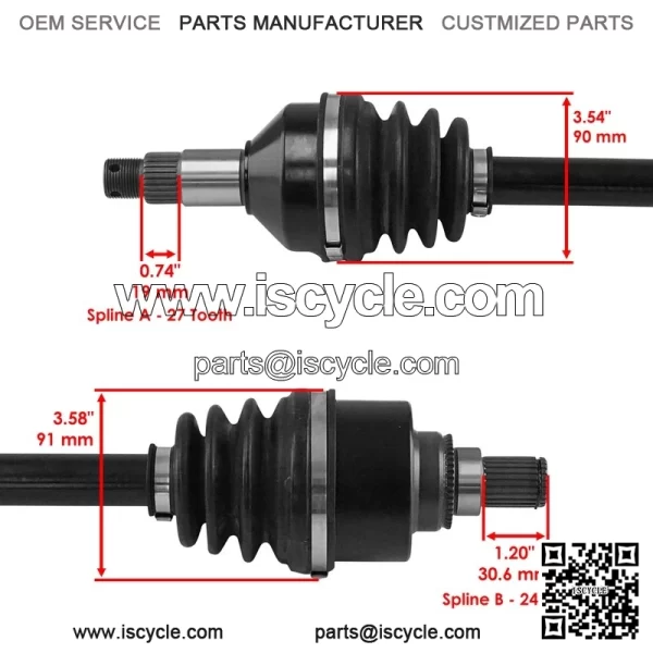 Front CV Axle For Arctic Cat Wildcat 4X 1000 2016-2018 Left or Right - Image 3