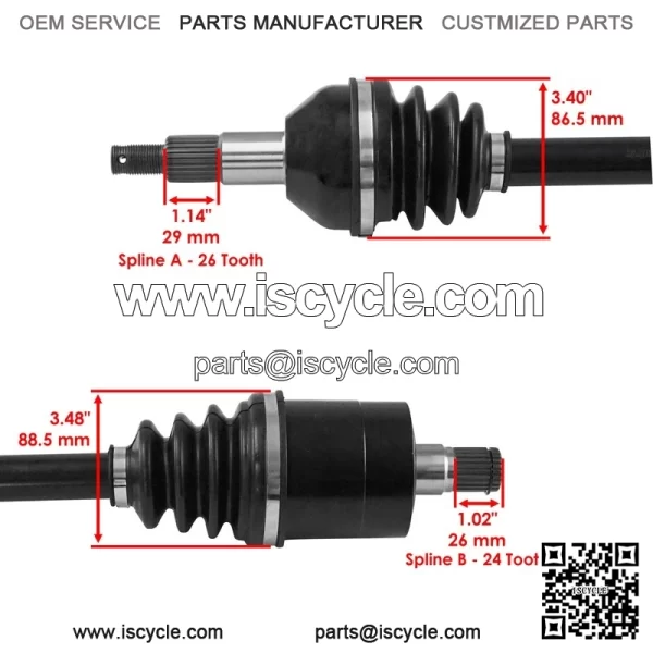 Rear Left CV Axle For Can-Am Renegade 1000R 570 XMR 2019-2024 / Renegade 850 20 - Image 3