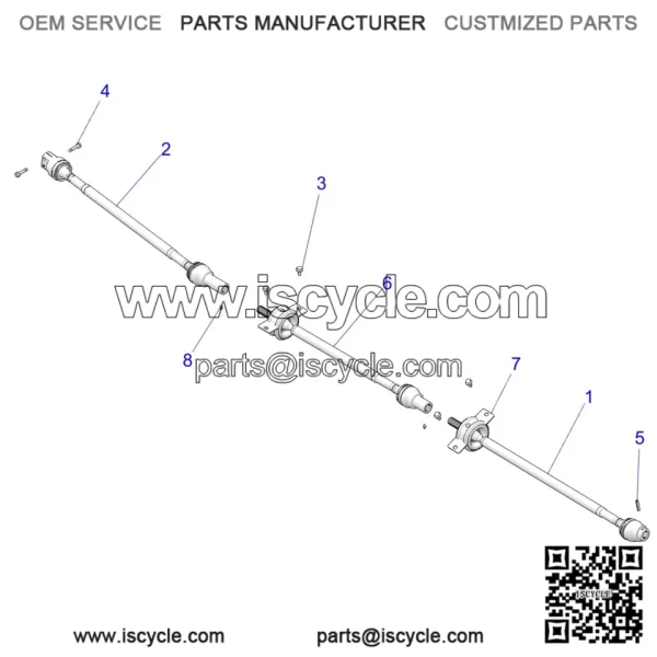 Polaris Off Road Prop Shaft Assembly, Mid, OEM Part 1333963, Qty 1 - Image 2