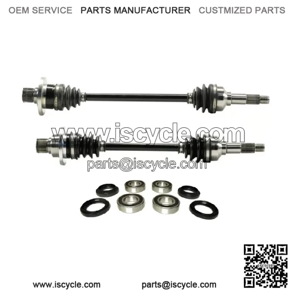 Pair of Rear Axles with Bearings for Yamaha Rhino 700 2008-2013
