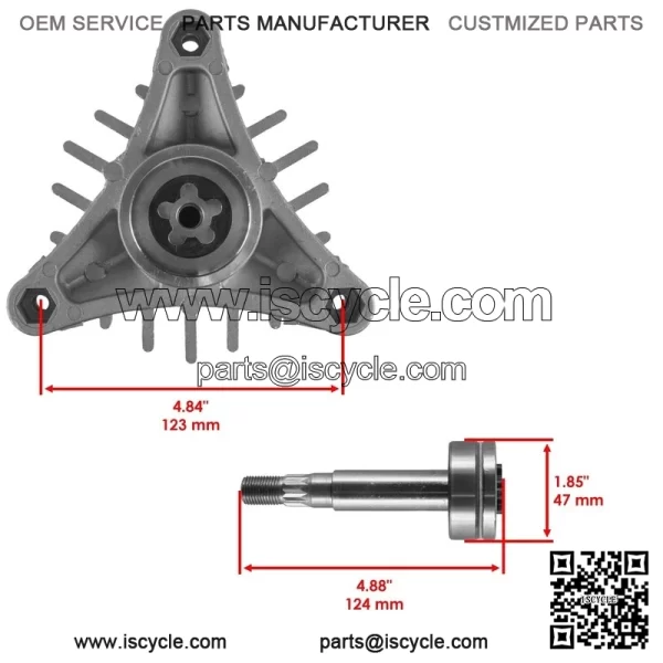 46" Deck Spindle & Pulley for Husqvarna CT153 960510015  532195945 197473 - Image 4