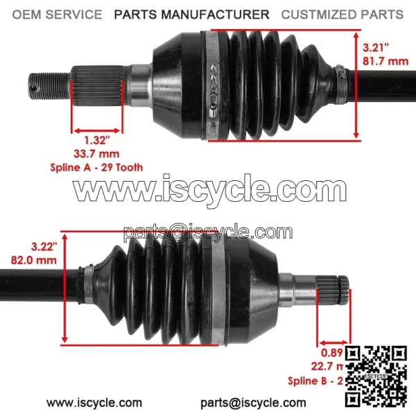 Can-Am Maverick X3 900 HO 2018 Front CV Axles (Left & Right Set) - Image 5
