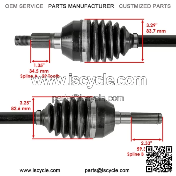 Can-Am Maverick X3 4x4 Turbo 2017-2020 Front Left CV Joint Axle - Image 3