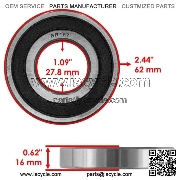 6206-28-2RS 6206-28 2RS 6206/28-2RS Rubber Sealed Ball Bearings 28x62x16 - Image 2