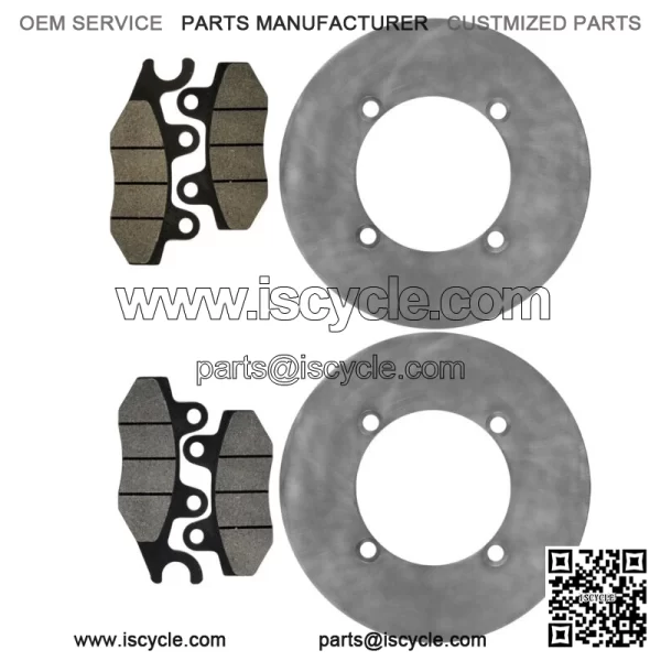 Rear Brake Discs & Brake Pads For Yamaha YXE70 YXE85 Wolverine X2 X4 XTR 16-25