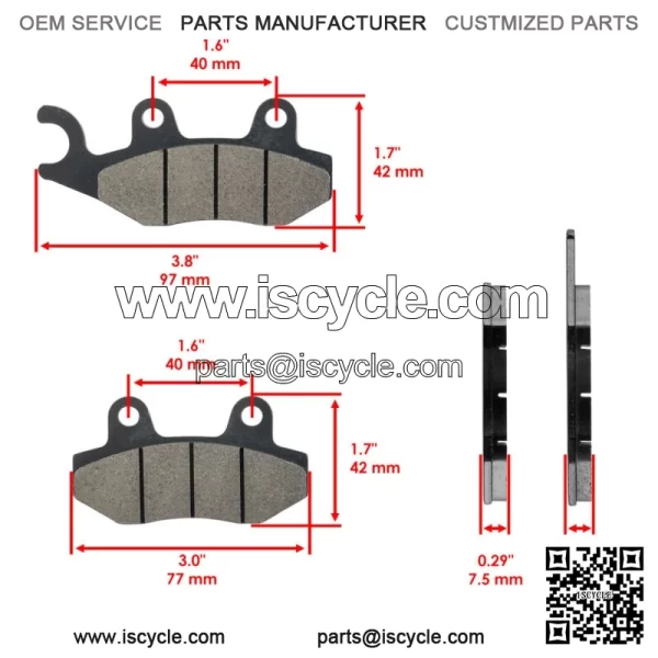 Rear Brake Discs & Brake Pads For Yamaha YXE70 YXE85 Wolverine X2 X4 XTR 16-25 - Image 3