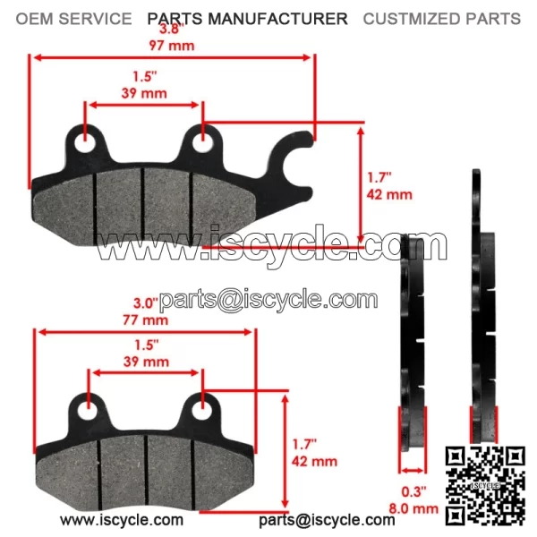 Rear Brake Discs & Brake Pads For Yamaha YXE70 YXE85 Wolverine X2 X4 XTR 16-25 - Image 4