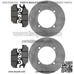 Front Brake Discs & Brake Pads For Yamaha YXE70 YXE85 Wolverine X2 X4 XTR 16-25