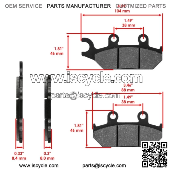 Front Brake Discs & Brake Pads For Yamaha YXE70 YXE85 Wolverine X2 X4 XTR 16-25 - Image 4