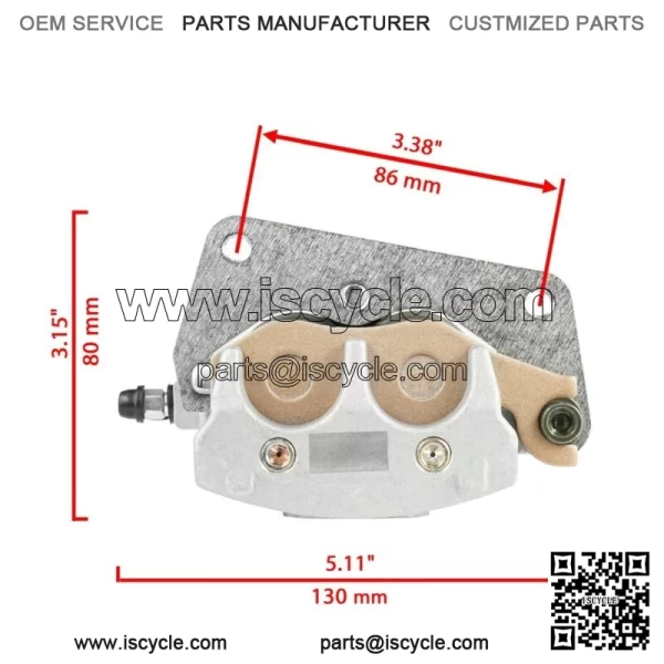 Front Left Right Brake Caliper w/ Pad for Yamaha YFZ 450 YFZ450R YFZ450X 2004-25 - Image 2