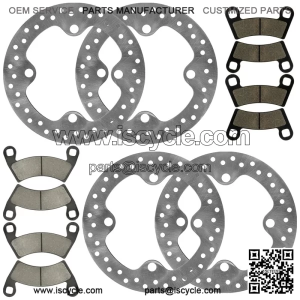 Front And Rear Brake Discs and Pads For Polaris General 1000 XP 1000 2020-2024