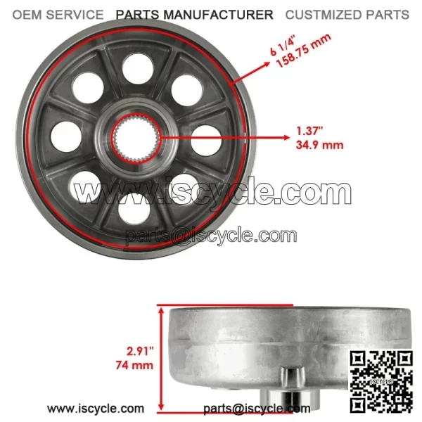 43620-HP5-600 Rear Brake Drums & Seals For Honda Rancher 420 TRX420 2007-2013 - Image 2