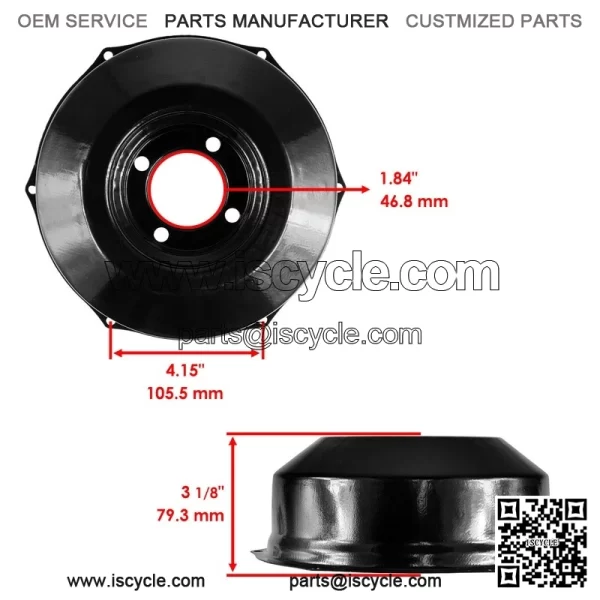43620-HP5-600 Rear Brake Drums & Seals For Honda Rancher 420 TRX420 2007-2013 - Image 3