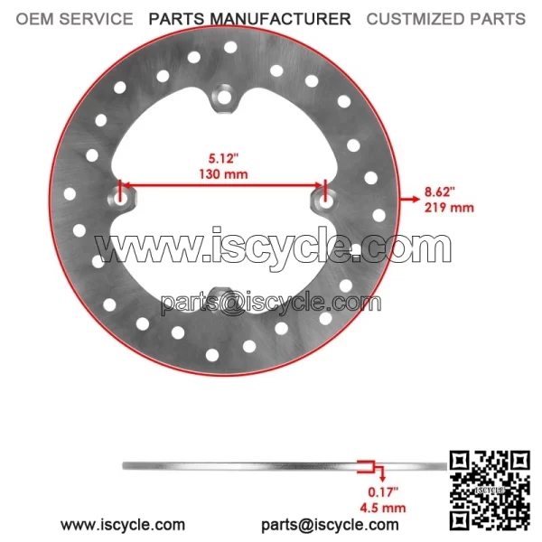 Front or Rear Brake Disc with Pads for Can-Am Defender Max HD10 2018 - 2023 - Image 2