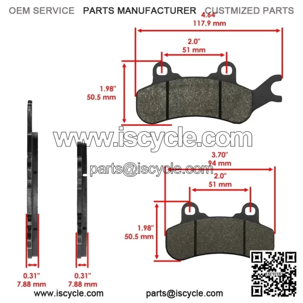 Front or Rear Brake Disc with Pads for Can-Am Defender Max HD10 2018 - 2023 - Image 4