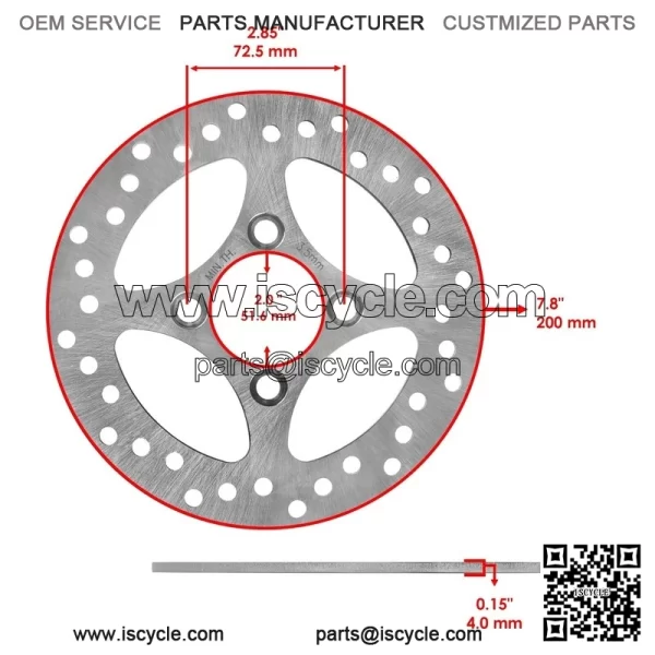 Rear Brake Disc Rotor W/ Pad For Yamaha YFZ450 2006 2007-2013 (Not For YFZ450R ) - Image 2