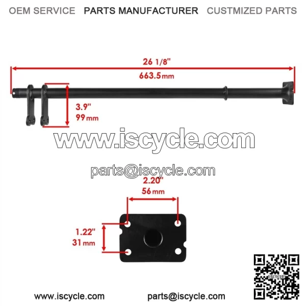 Polaris Scrambler 500 4X4 2001-2007 Steering Shaft Post w/Bushings - Image 2