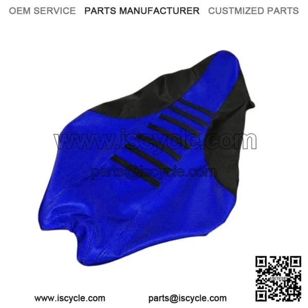 2009 - 2020 Yamaha YFZ 450R Seat Cover BLACK / BLUE / BLACK RIBBED QUAD #201 - Image 2