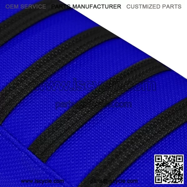 2009 - 2020 Yamaha YFZ 450R Seat Cover BLACK / BLUE / BLACK RIBBED QUAD #201 - Image 3