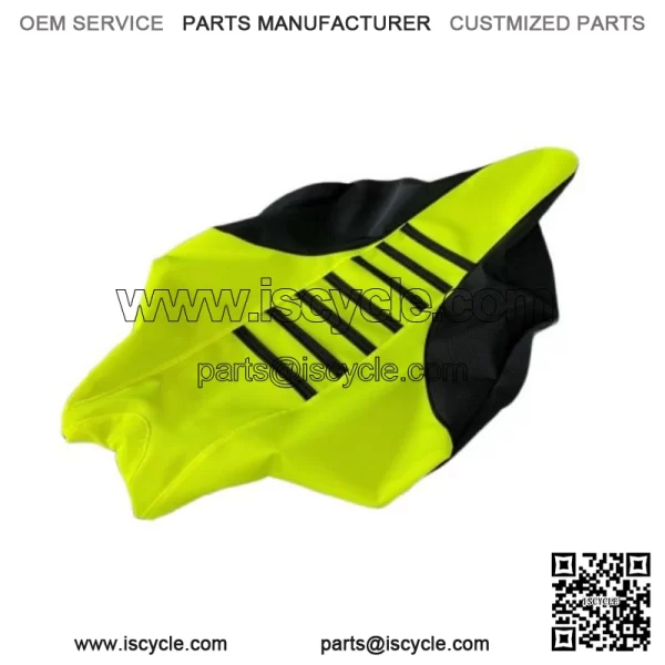 2009-2024 Yamaha YFZ 450R Seat Cover  Black / Neon Yellow / Black Ribs #201 - Image 2