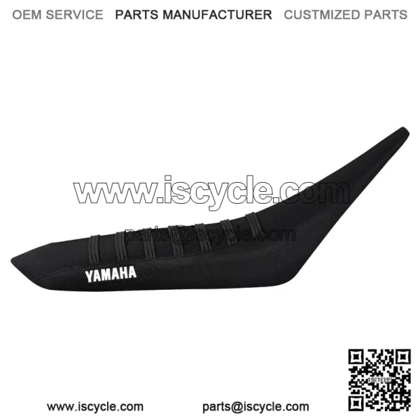 Yamaha YFZ 450 Gripper Seat Cover 2004-2013    all BLACK / BLACK ribs LOGO #200 - Image 2